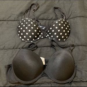 Two very nice padded push up bras 34B